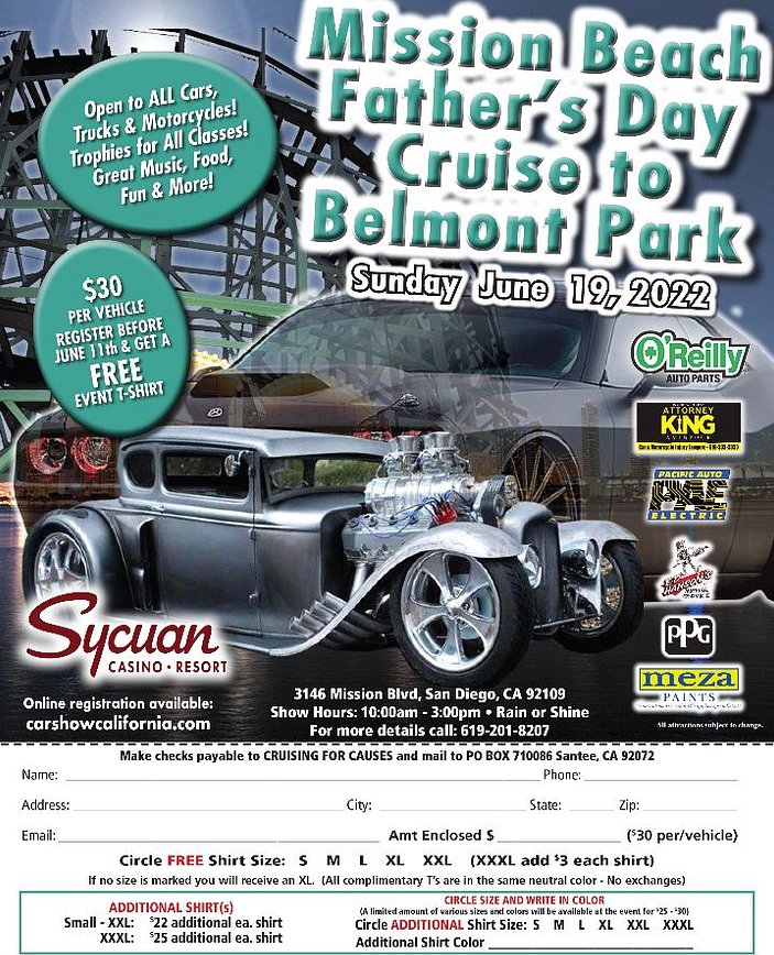 Father’s Day Car Show at Belmont Park Mustang Club of San Diego